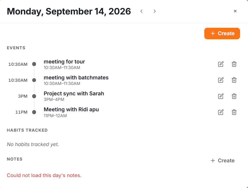 Overlapping events - conflicts visible right on the calendar